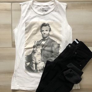 Abraham Lincoln and Cat Muscle Tank